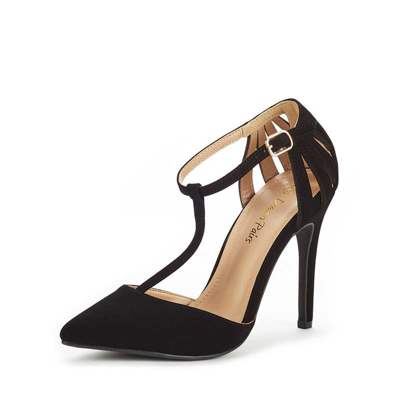DREAM PAIRS Women   s Feather Light Ankle Strap Pumps — view 1
