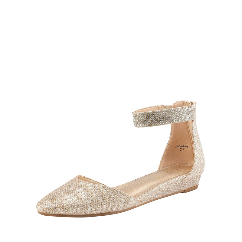 DREAM PAIRS Wedge Ankle Strap Flats Shoes — view 1