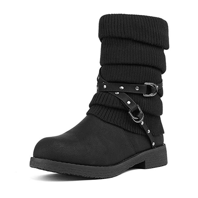 DREAM PAIRS Buckle Strap Mid Calf Snow Boots — view 1