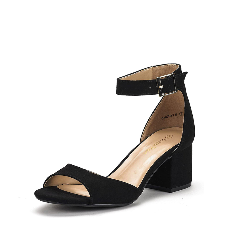 DREAM PAIRS Chunkle Low Heel Ankle Strap Chunky Sandals — view 1