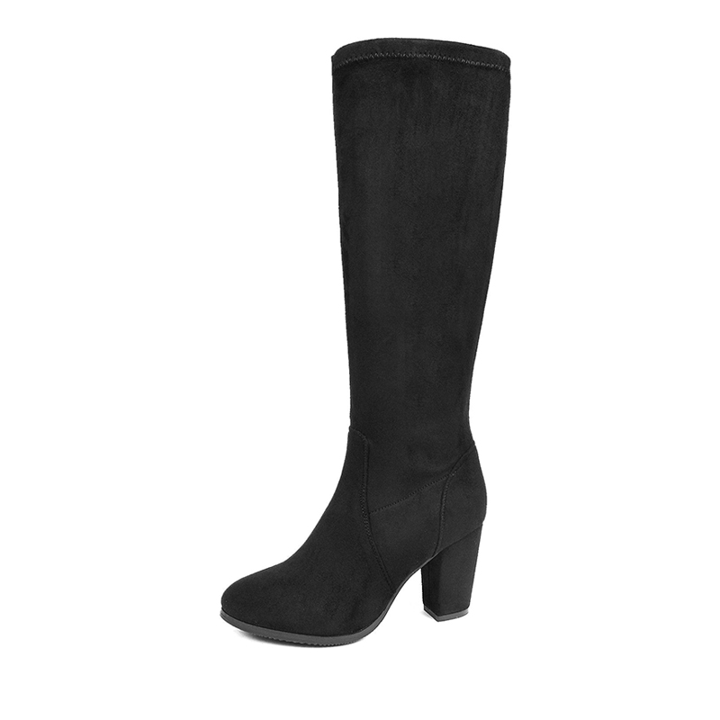 DREAM PAIRS Round Toe Chunky Heel Knee High Boots — view 1