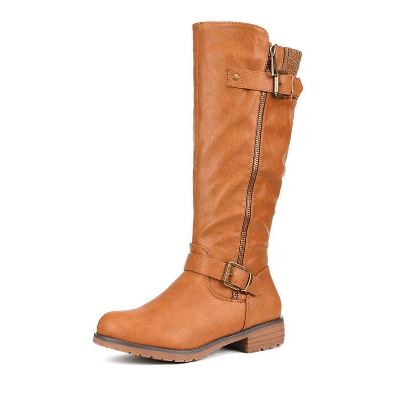 DREAM PAIRS Knee High Low Riding Boots