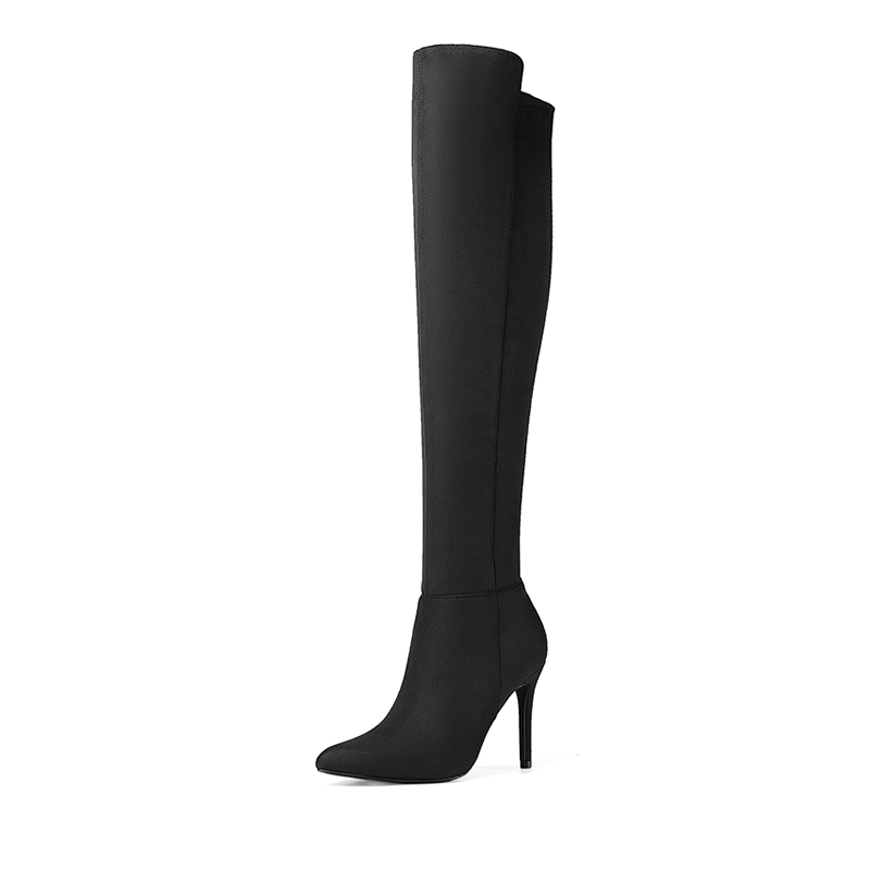 DREAM PAIRS Stretch Pointed Toe Stiletto Over The Knee Boots — view 1