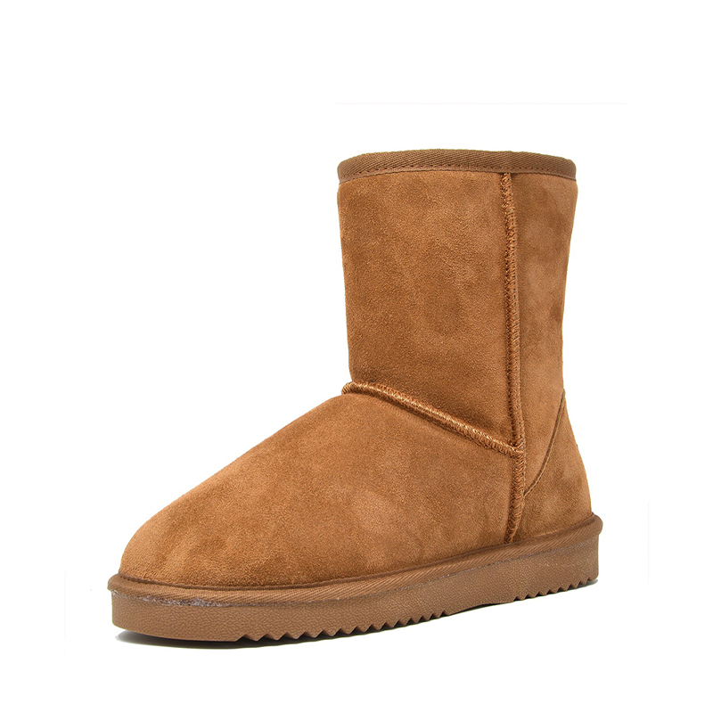 DREAM PAIRS FuzzyClassic Mid Boot Suede Mid Calf Snow Boots