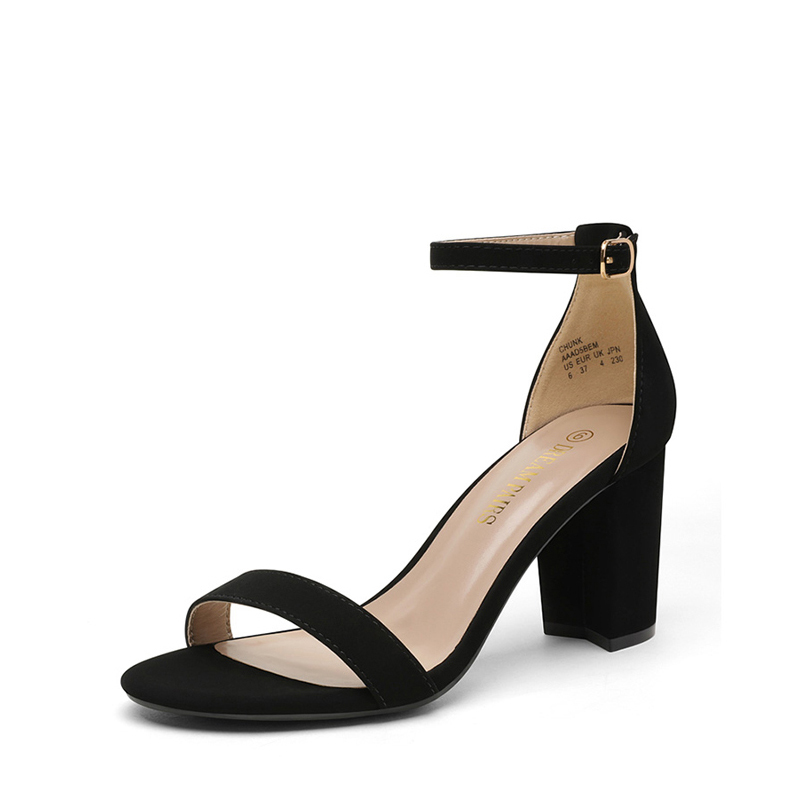DREAM PAIRS Wide Width Open Toe Pump Chunky Heel Sandals