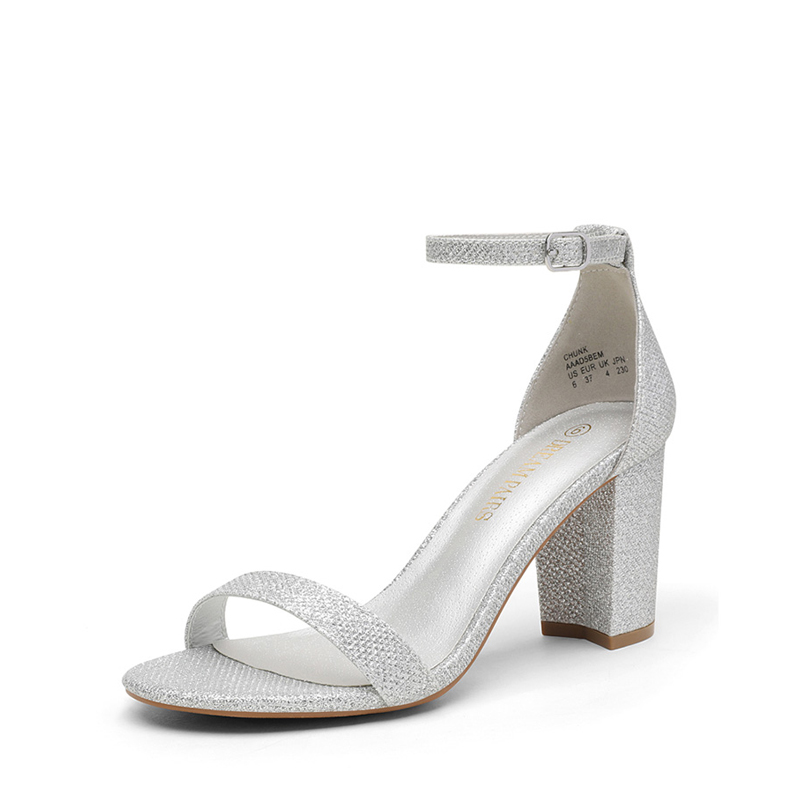 DREAM PAIRS Wide Width Open Toe Pump Chunky Heel Sandals — view 1