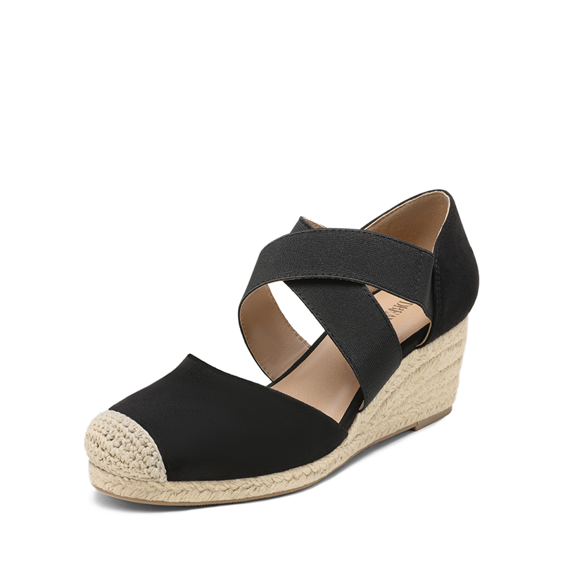 DREAM PAIRS Closed Toe Criss Cross Espadrille Sandals — view 1