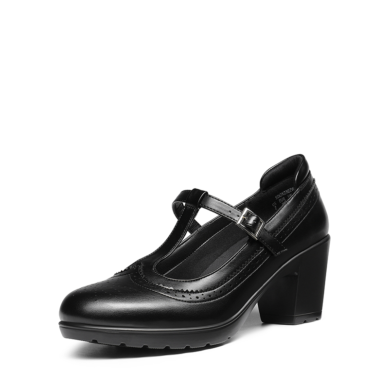 DREAM PAIRS T Strap Round Toe Pumps — view 1