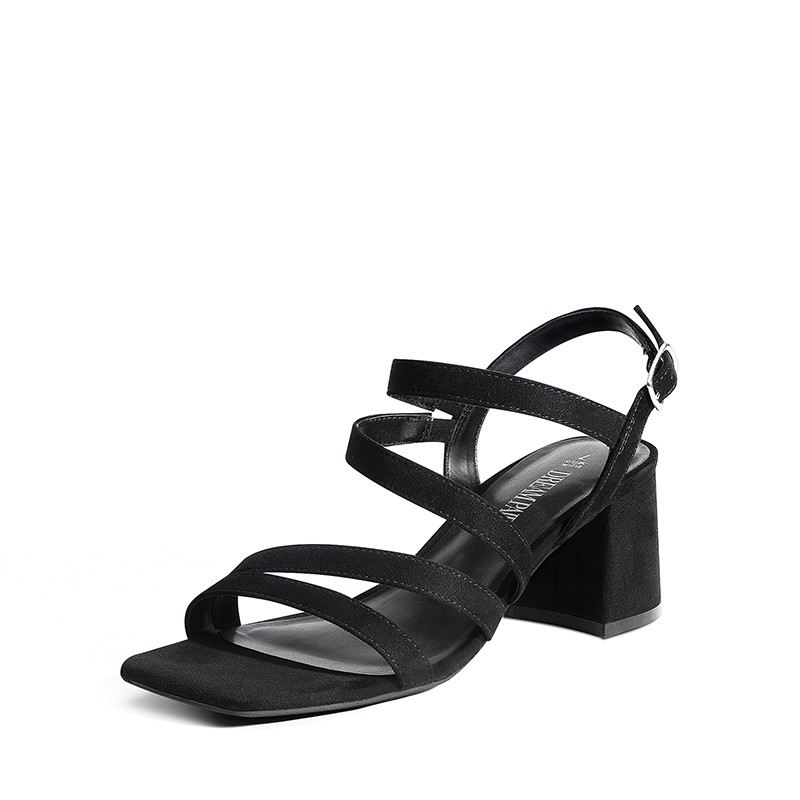 DREAM PAIRS Square Toe Strappy Chunky Sandals — view 1