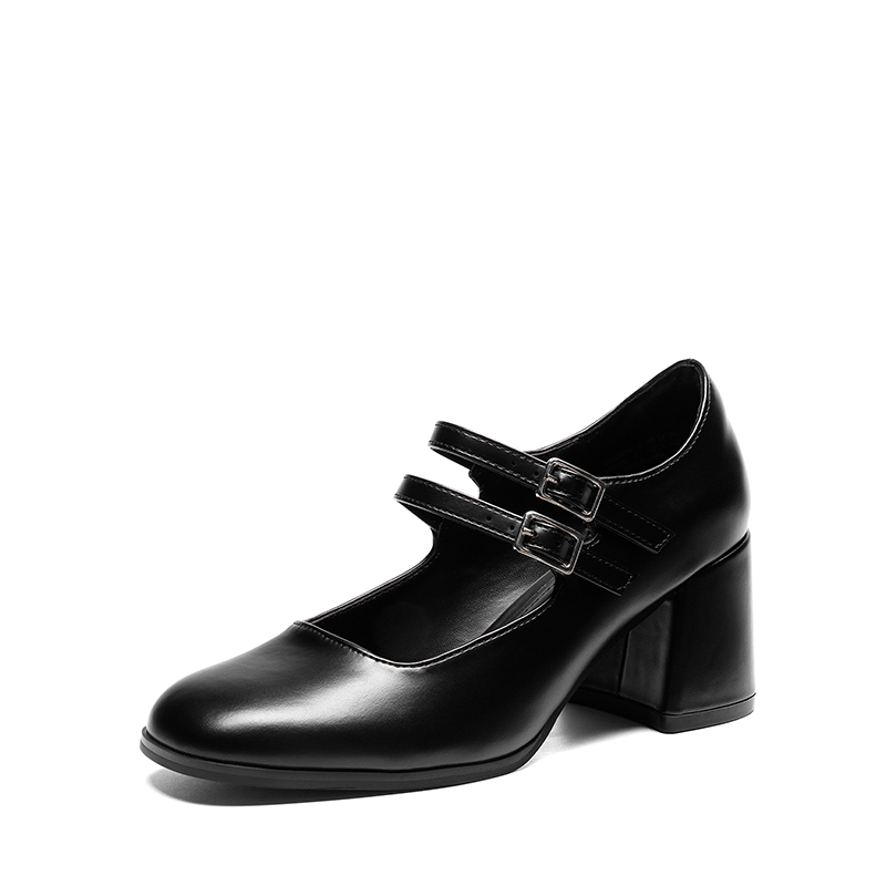 DREAM PAIRS Double Straps Mary Janes Chunky Pumps — view 1