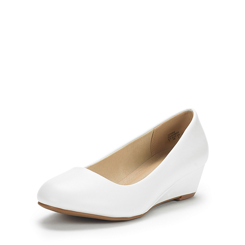 DREAM PAIRS Mid Wedge Heel Pump Shoes