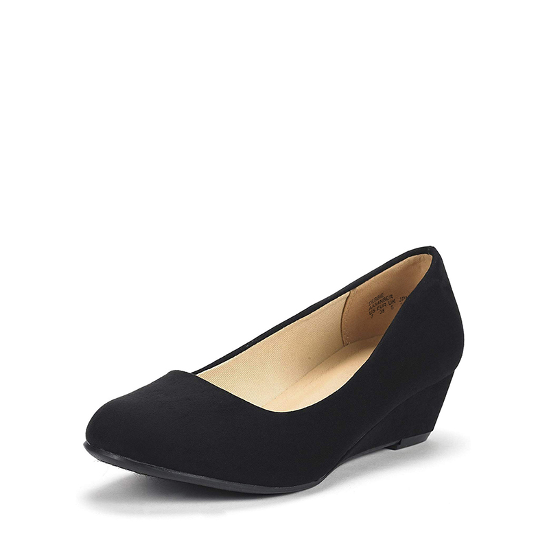 DREAM PAIRS Mid Wedge Heel Pump Shoes — view 1