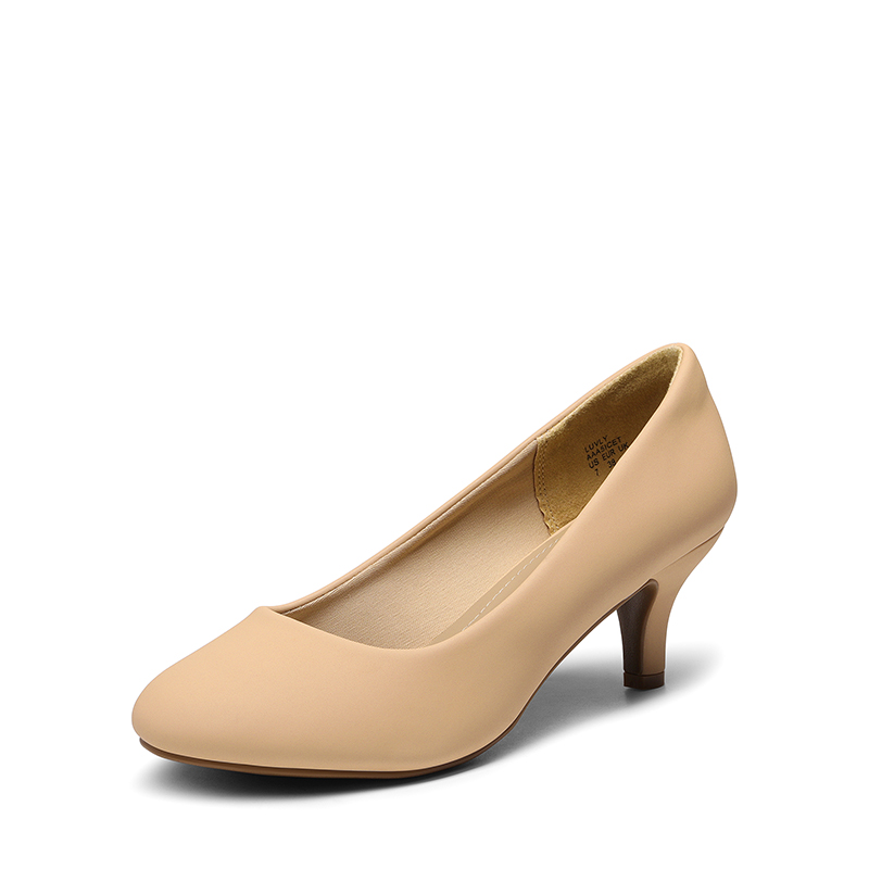 DREAM PAIRS Comfy Round Toe Low Heel Pumps