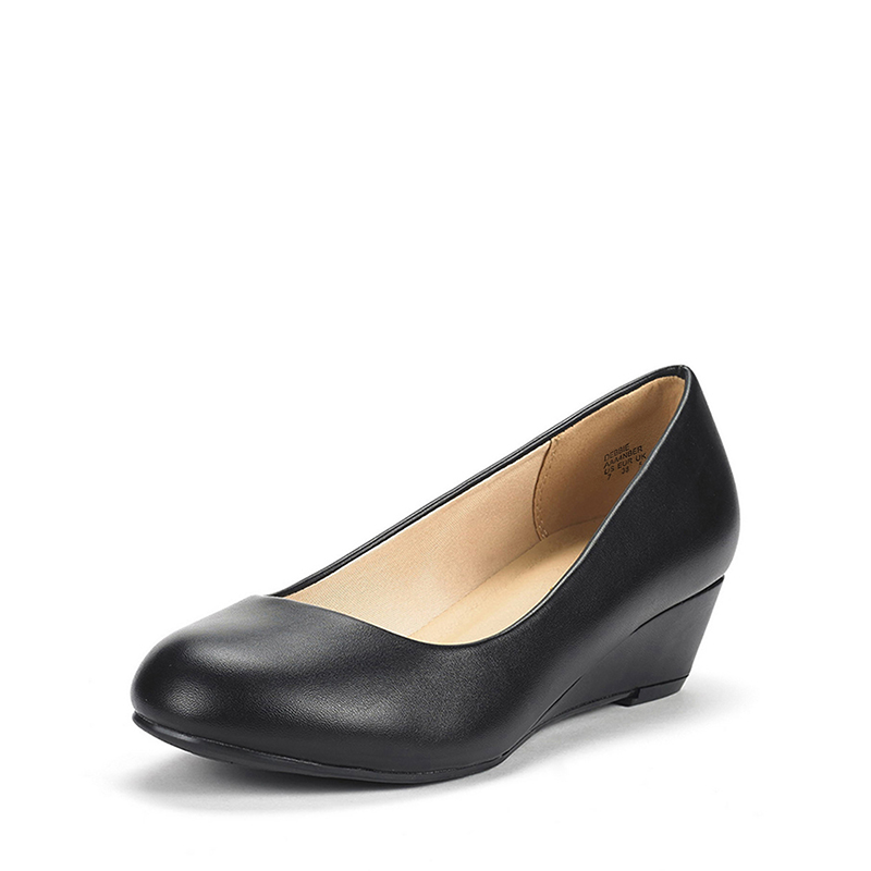 DREAM PAIRS Mid Wedge Heel Pump Shoes
