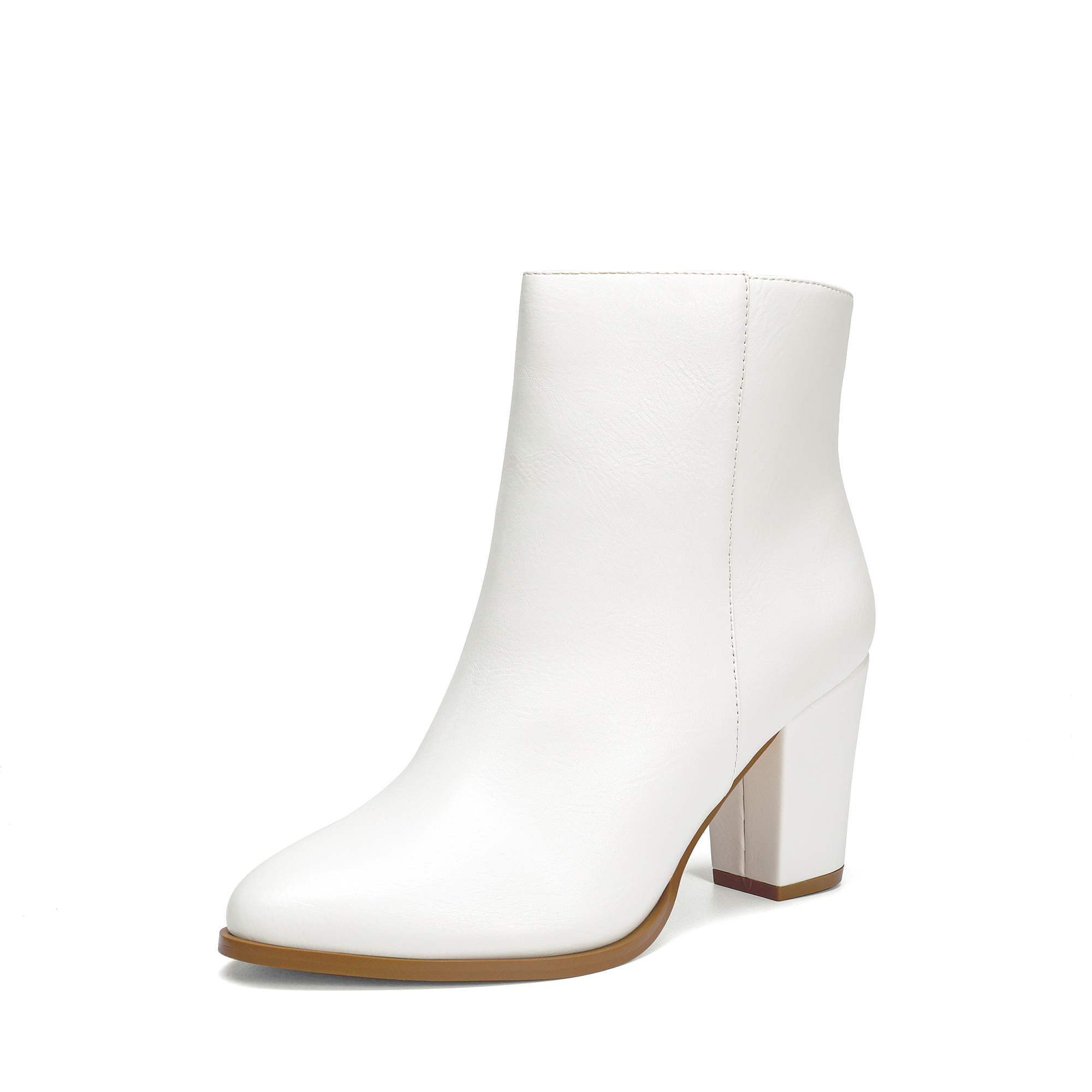 DREAM PAIRS Pointed Toe Chunky Heel Ankle Boots — partner product photography