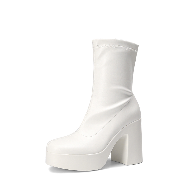 DREAM PAIRS Dreamy Square Toe Platform Chunky Ankle Boots Stella — view 1
