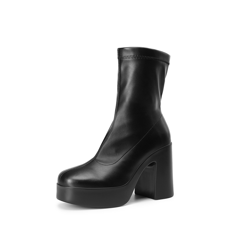 DREAM PAIRS Dreamy Square Toe Platform Chunky Ankle Boots   Stella