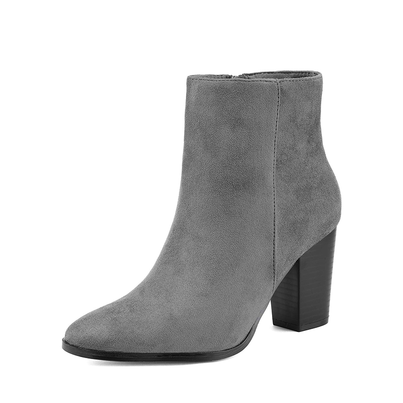 DREAM PAIRS Pointed Toe Chunky Heel Ankle Boots