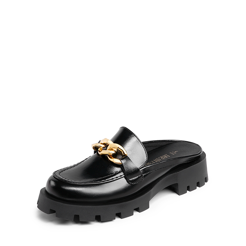 DREAM PAIRS Golden Chain Slip On Mules