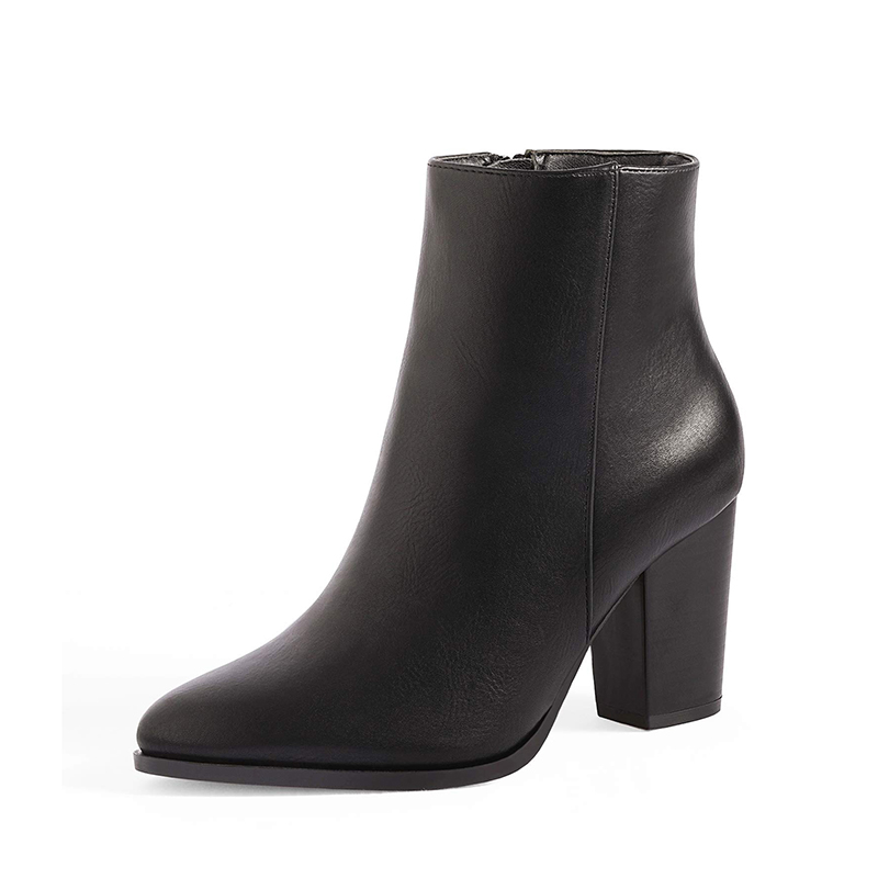 DREAM PAIRS Pointed Toe Chunky Heel Ankle Boots — view 3