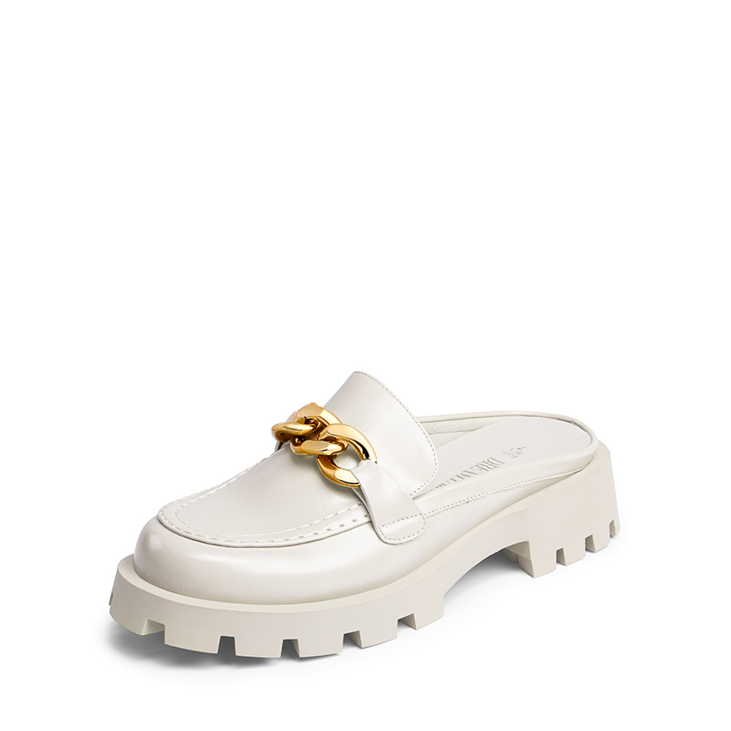 DREAM PAIRS Golden Chain Slip On Mules — view 2