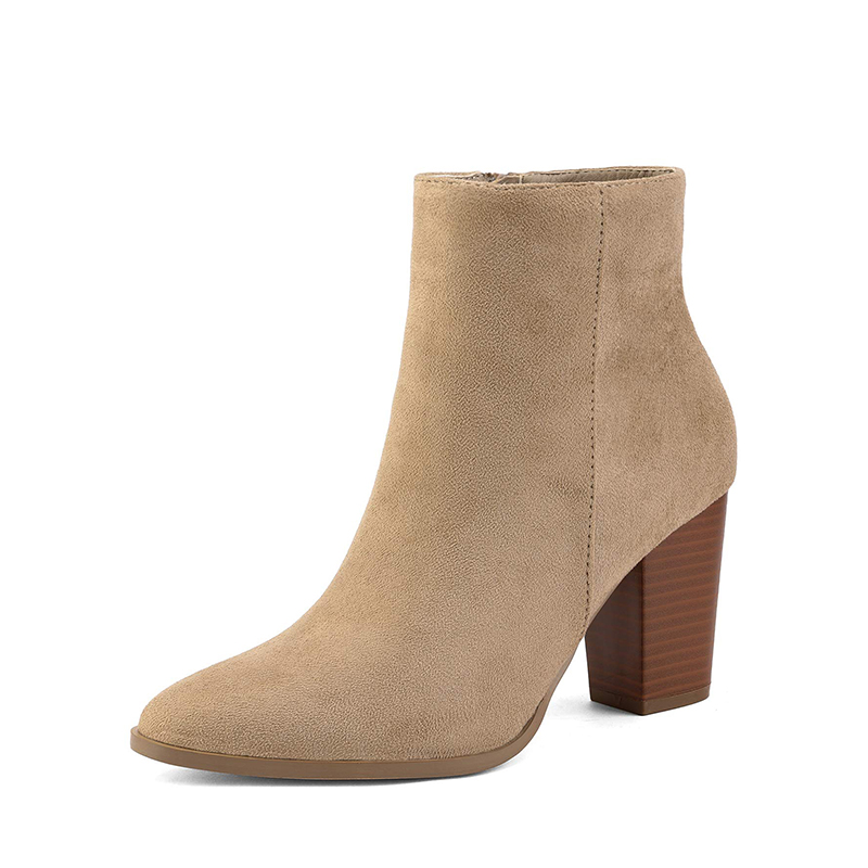 DREAM PAIRS Pointed Toe Chunky Heel Ankle Boots — view 1