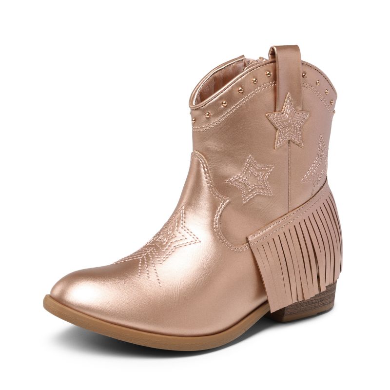 DREAM PAIRS Girls Star Pattern Western Cowgirl Boots