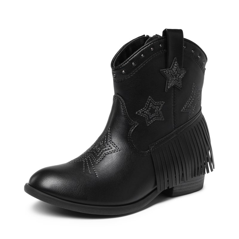 DREAM PAIRS Girls Star Pattern Western Cowgirl Boots — view 1