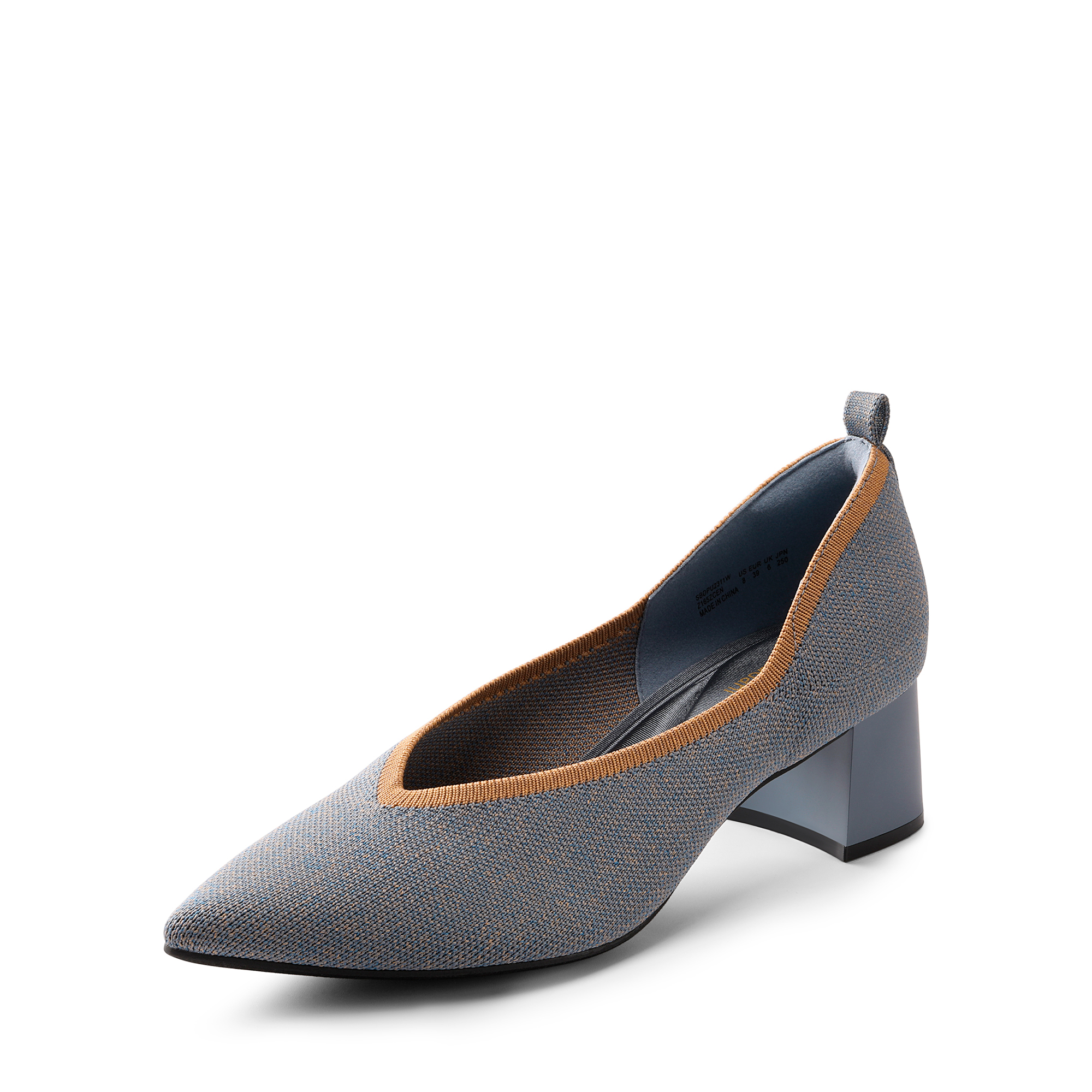DREAM PAIRS Comfy Chunky Heel Knit Pumps