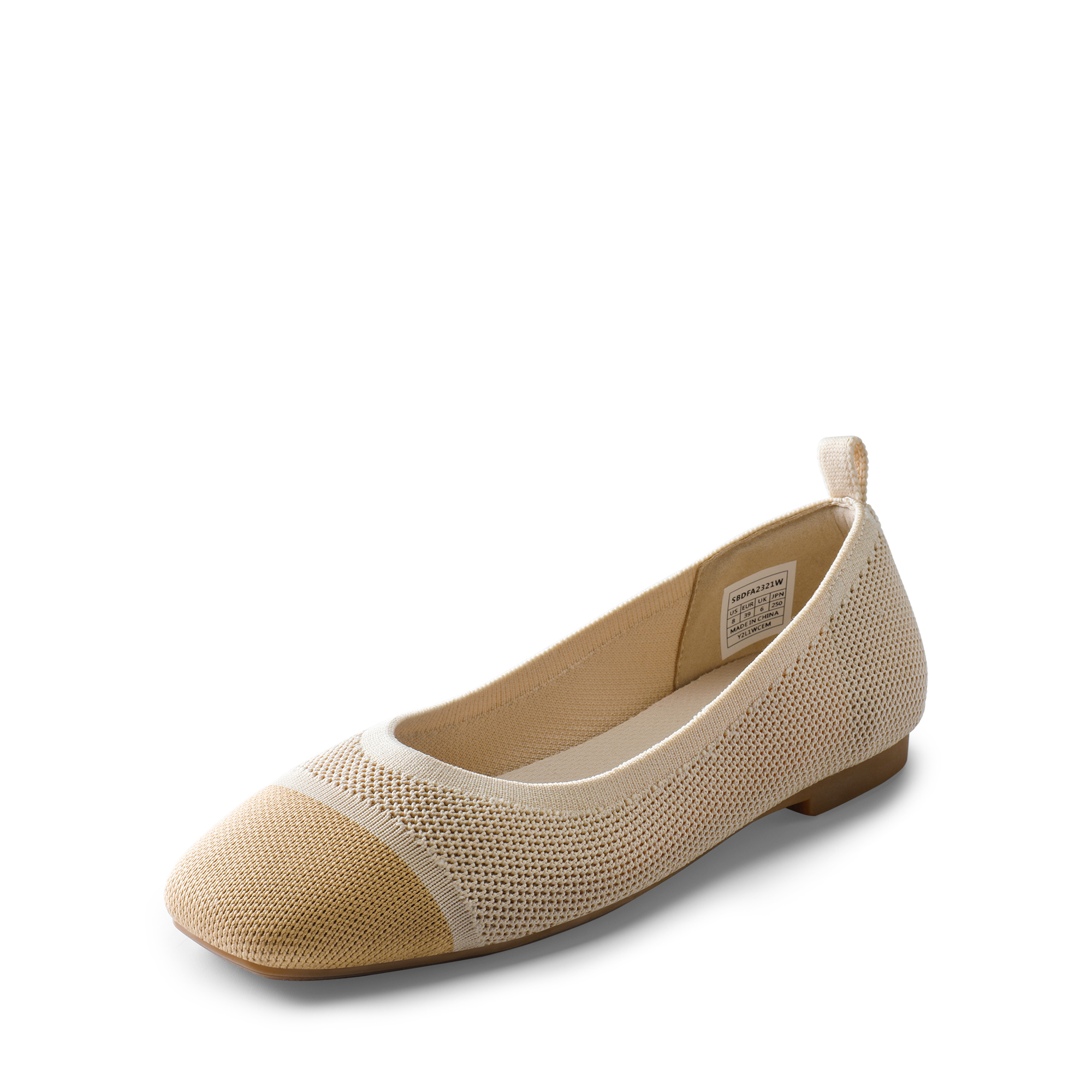 DREAM PAIRS Square Toe Knit Sustainable Flats — view 1