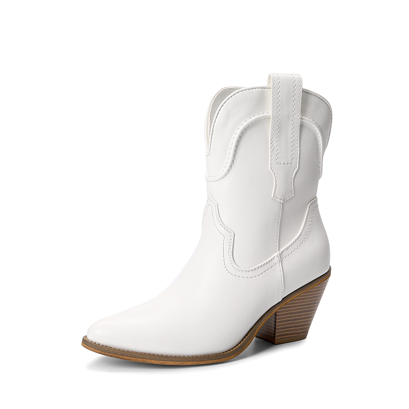 DREAM PAIRS Pointed Toe Western Cowboy Mid Calf Boots — view 1