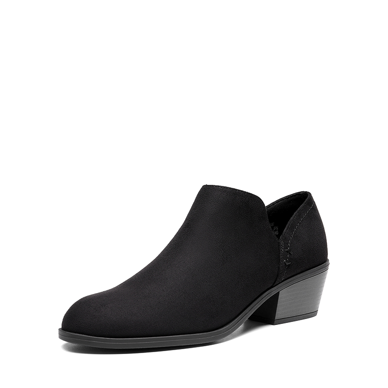 DREAM PAIRS Side Zip Slip On Booties