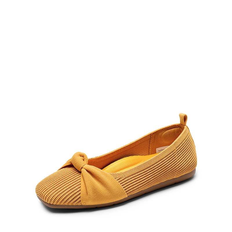 DREAM PAIRS Machine Washable Knit Bow Flats