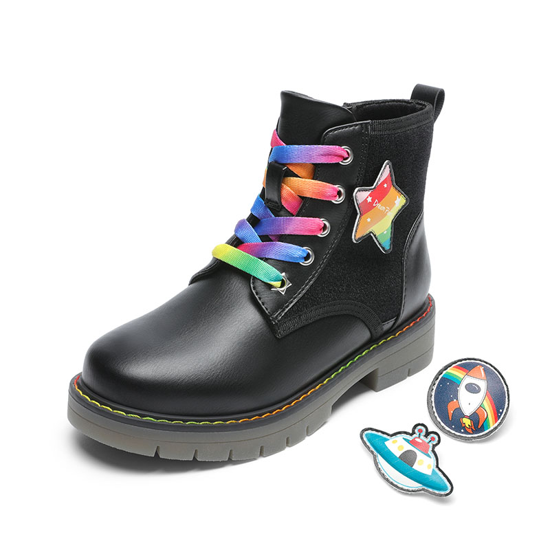 DREAM PAIRS Kids Interchangeable Colorful Combat Boots