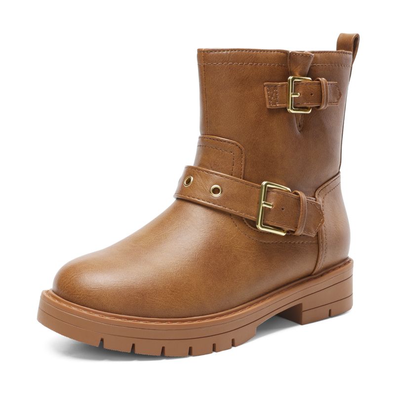 DREAM PAIRS Girls Water Resistant Zipper Ankle Boots