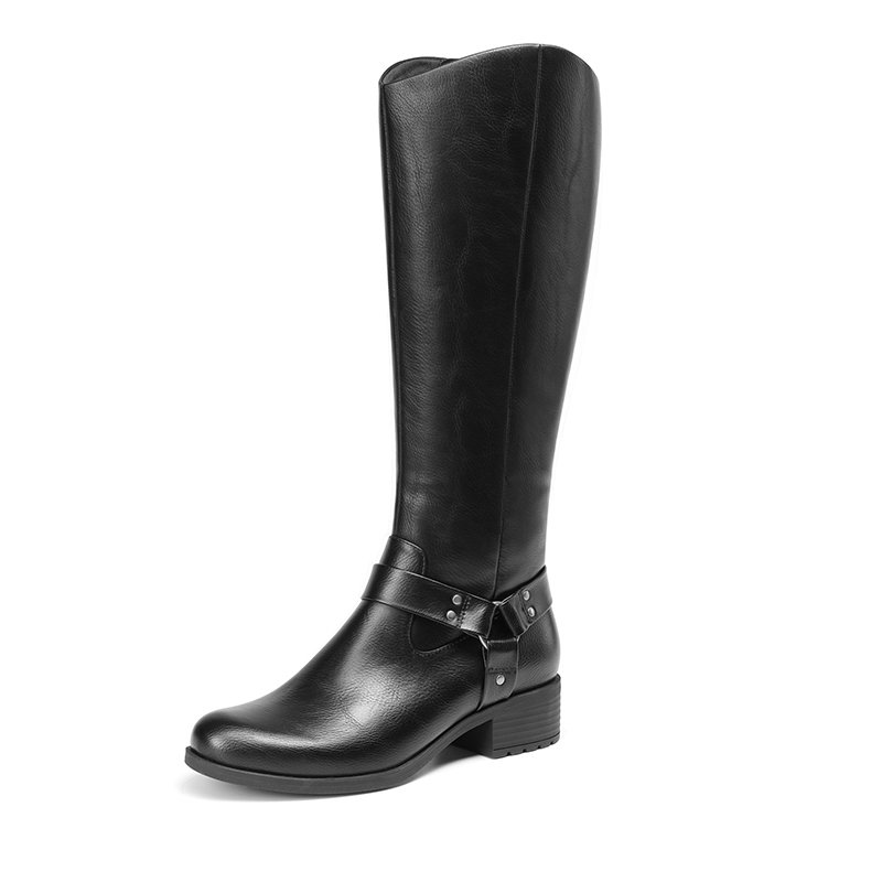 DREAM PAIRS Side Zipper Buckle Riding Boots — view 1