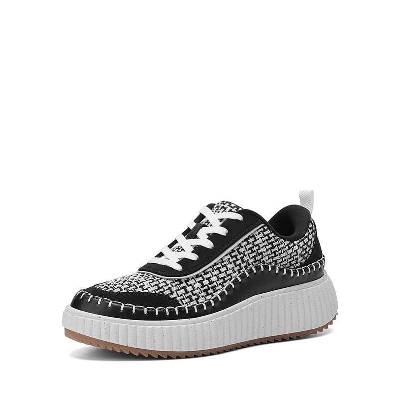 DREAM PAIRS Arch Tweed Effect Platform Fashion Sneakers
