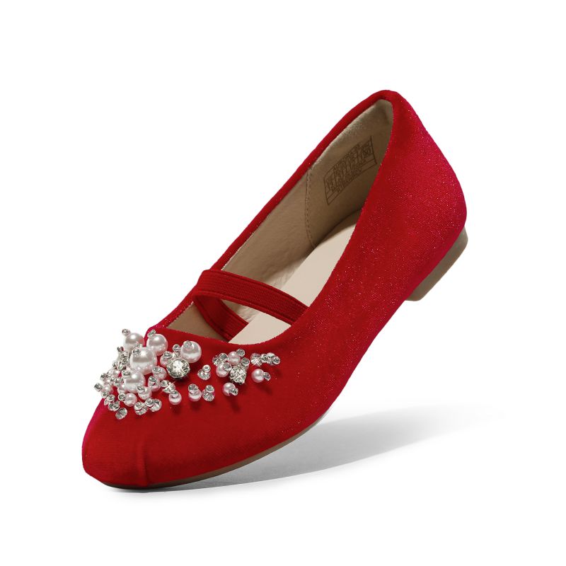 DREAM PAIRS Girl s Mary Jane Pearl Ballerina Flats