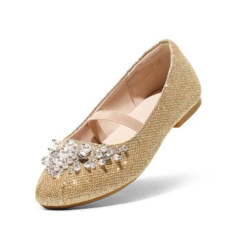 DREAM PAIRS Girl s Mary Jane Pearl Ballerina Flats