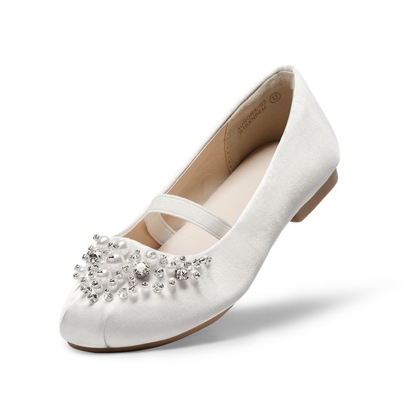 DREAM PAIRS Girl s Mary Jane Pearl Ballerina Flats