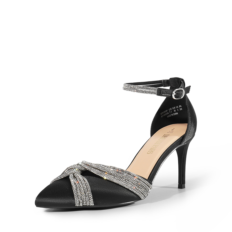 DREAM PAIRS Crisscross Rhinestone Straps Pumps — view 1