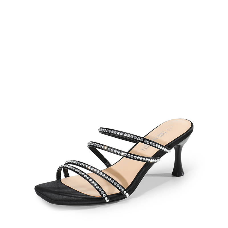 DREAM PAIRS Square Toe Strappy Heel Sandals