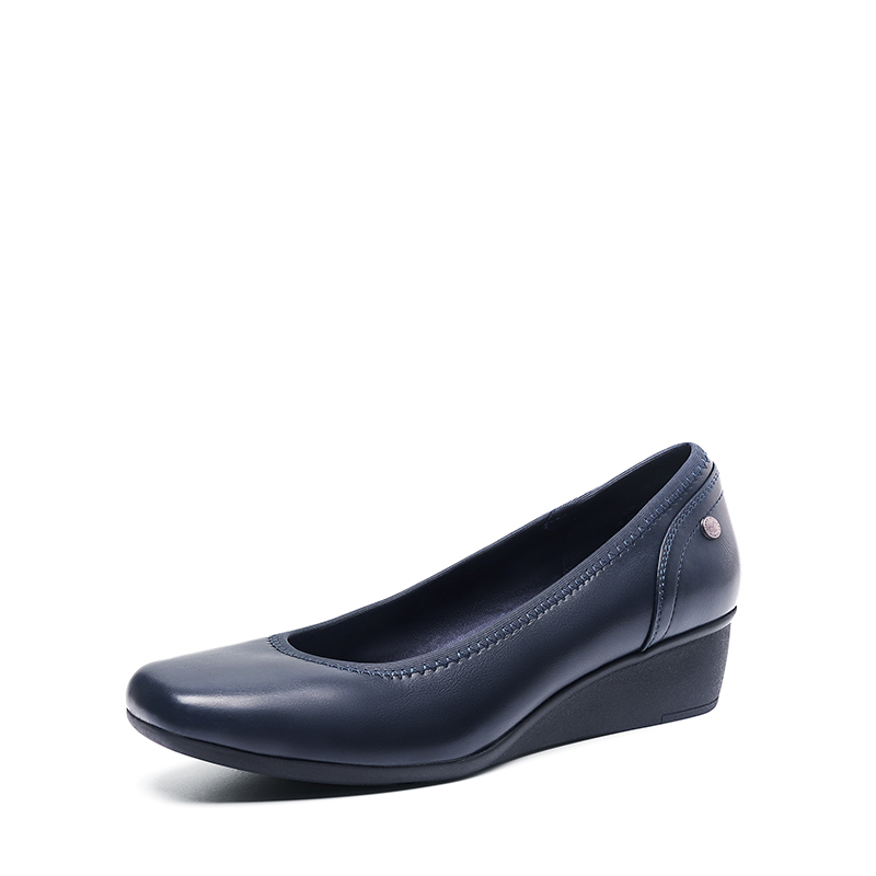 DREAM PAIRS Ascenelle Square Toe Low Wedge Dress Pumps — view 1