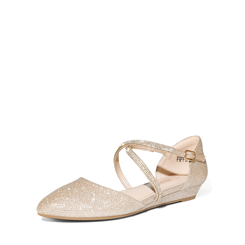 DREAM PAIRS V shaped Cutout Low Wedge Flats