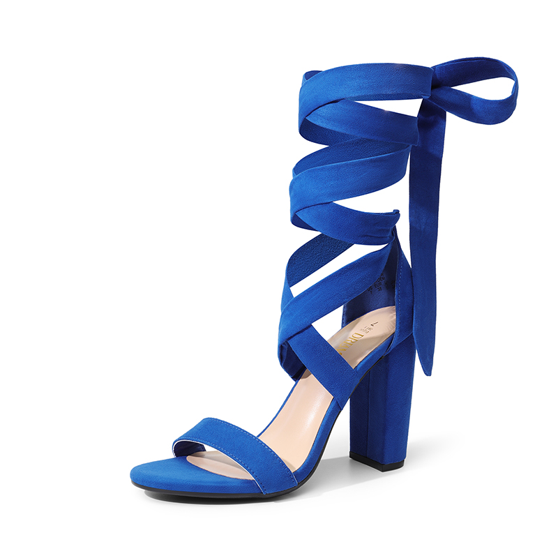 DREAM PAIRS Lace Up Chunky Block Heel Sandals — view 1