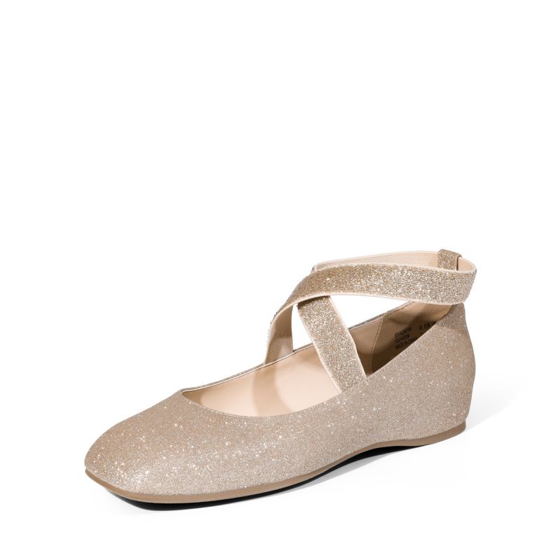 DREAM PAIRS Criss Cross Elastic Ankle Strap Flats — view 1