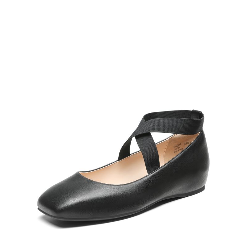 DREAM PAIRS Criss Cross Elastic Ankle Strap Flats