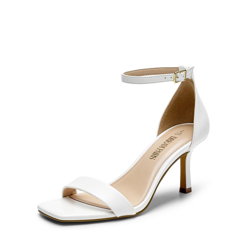 DREAM PAIRS Square Toe Ankle Strap Heels
