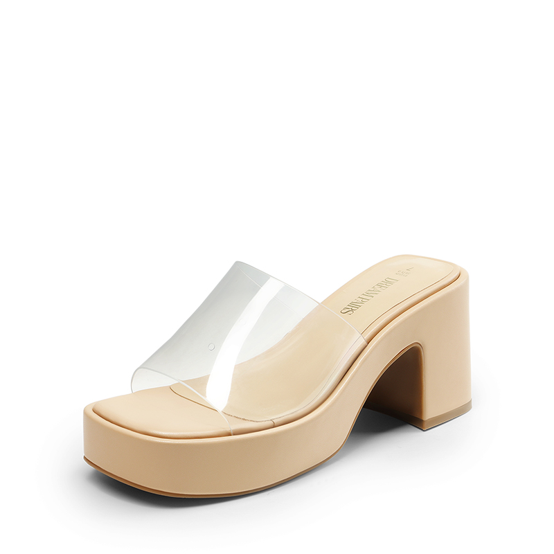 DREAM PAIRS Slip On Chunky Platform Slide Sandals
