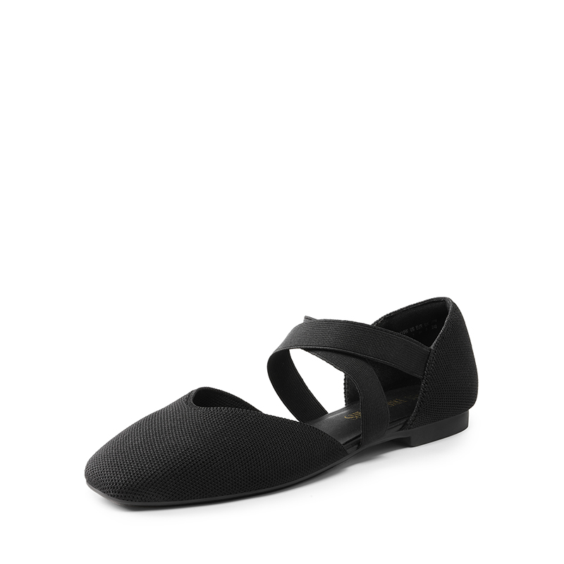 DREAM PAIRS Sustainable Criss Cross Knit Ballet Flats